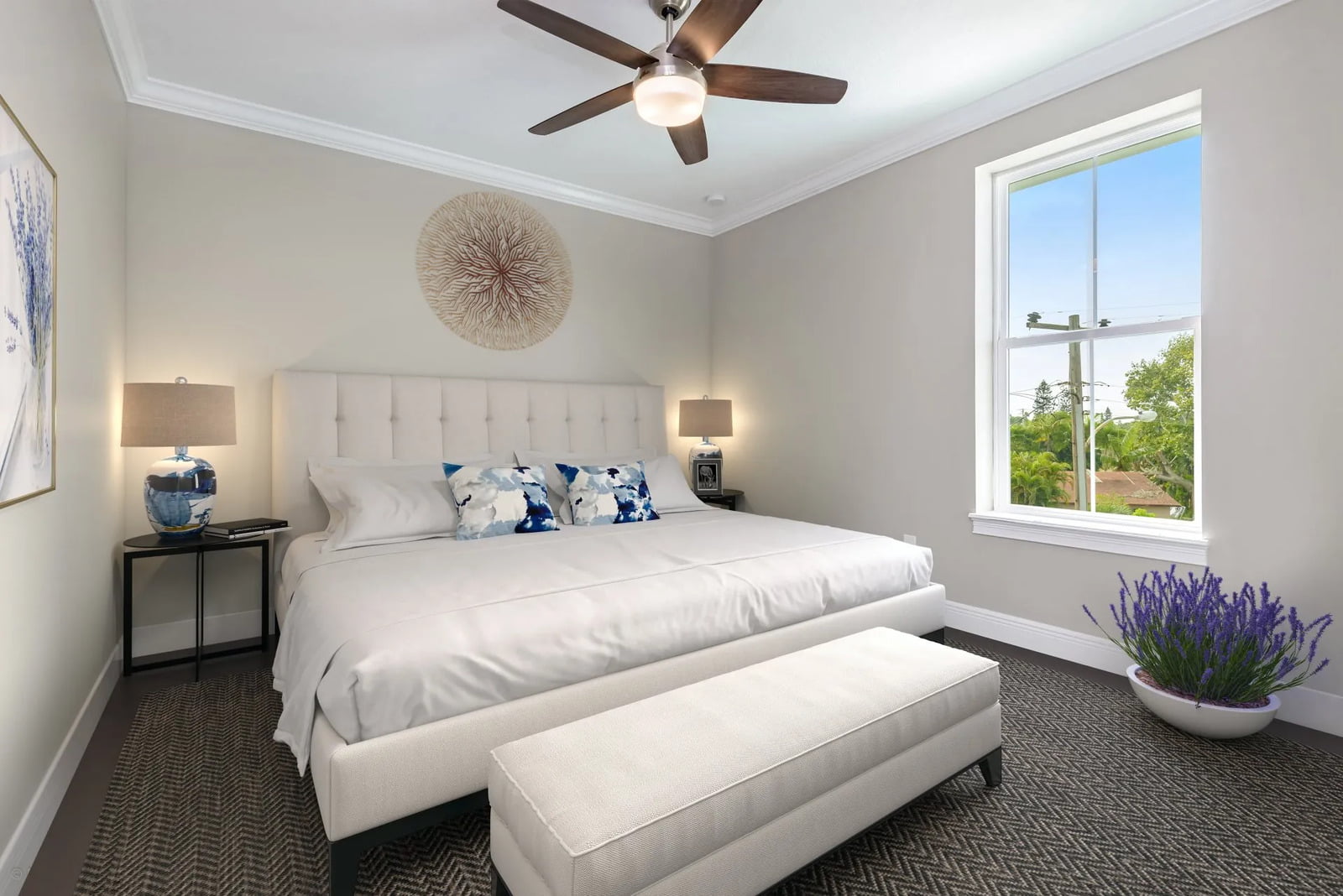 Bed in a new home in Tampa