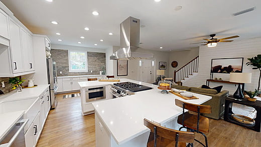 Dining room area and large table with chairs