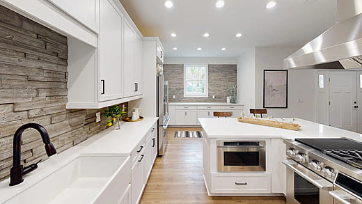 Cooking area in farmhouse style home