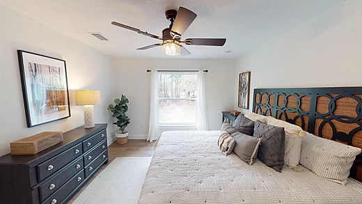 Bedroom in a Tampa custom home