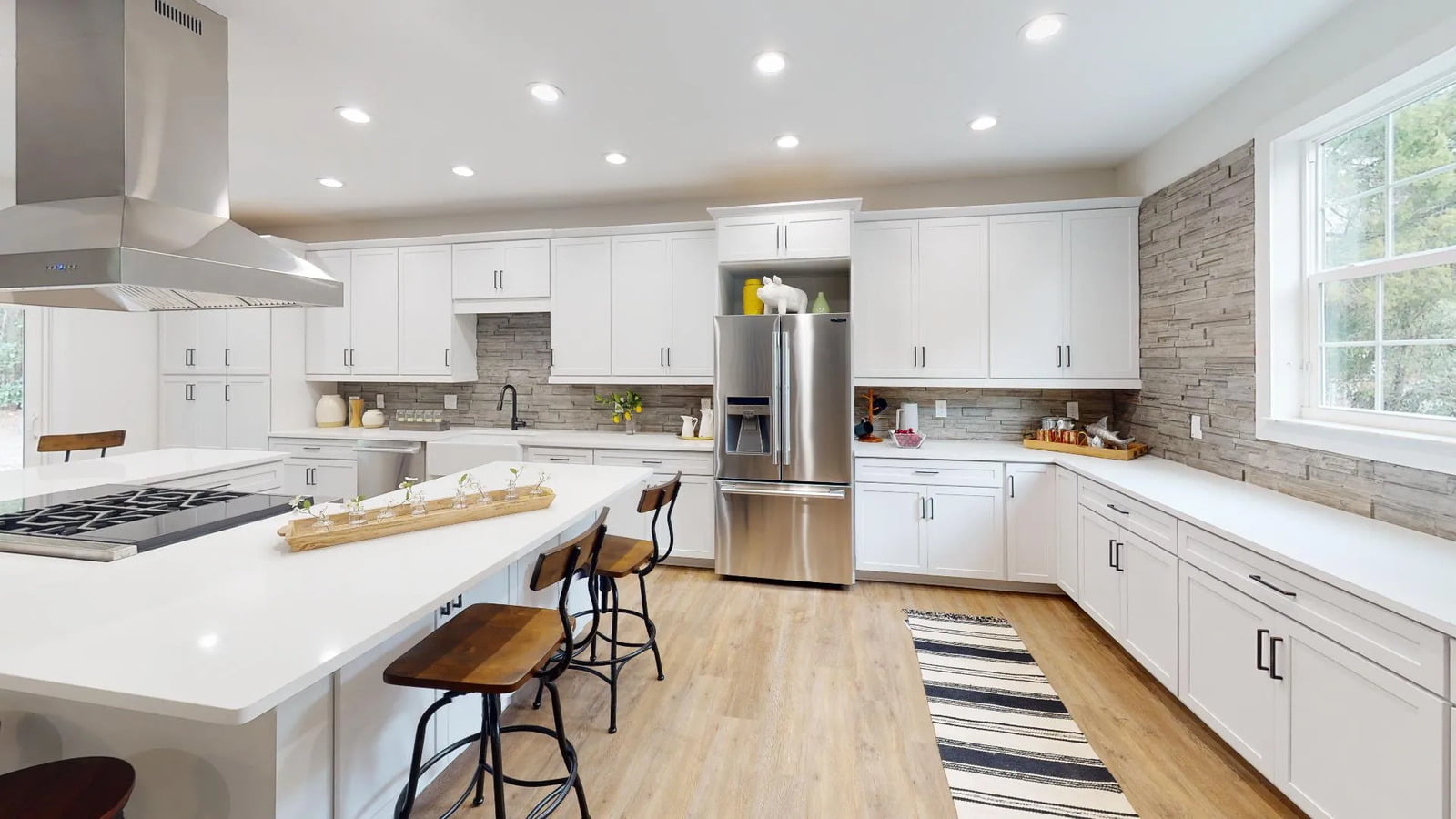 Living room interior in farmhouse style home