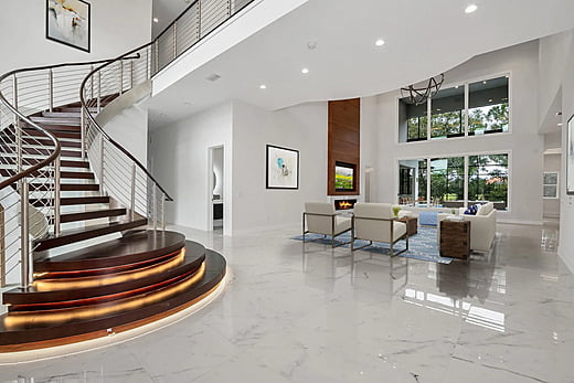 Staircase inside a luxury home