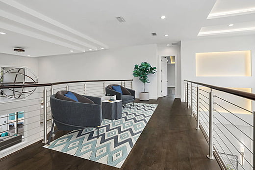 Upstairs seating in a luxury Tampa home