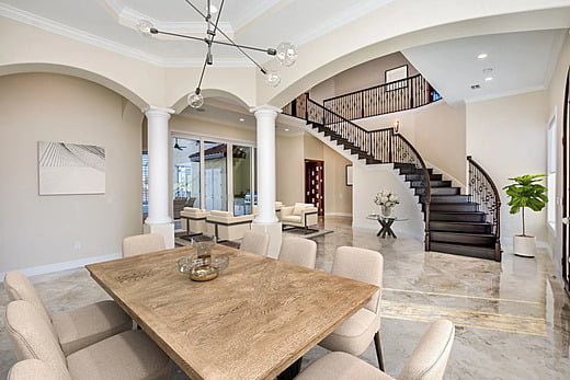 Table in a traditional Mediterranean home in Tampa