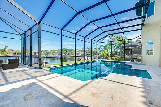 Outdoor patio with swimming pool