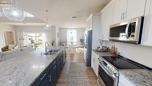 Mediterranean style kitchen with counters