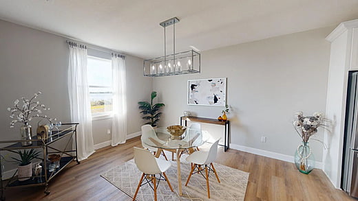 Kitchen seating in a new home