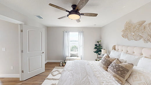 Bedroom with bed and ceiling fan