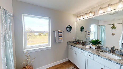 Bathroom with window view