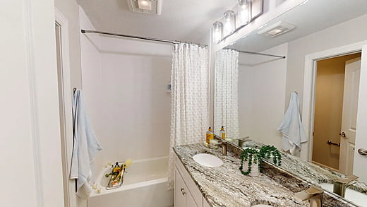 Bathroom with granite countertops