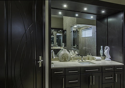 Washroom area in a new transitional home