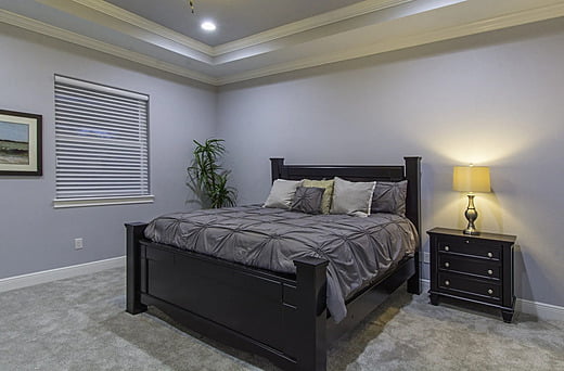Bedroom in a new Tampa transitional home