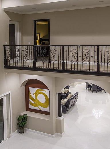 Upstairs walkway in Tampa transitional home