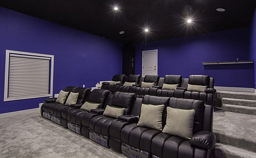 Movie theater in a new home in Tampa