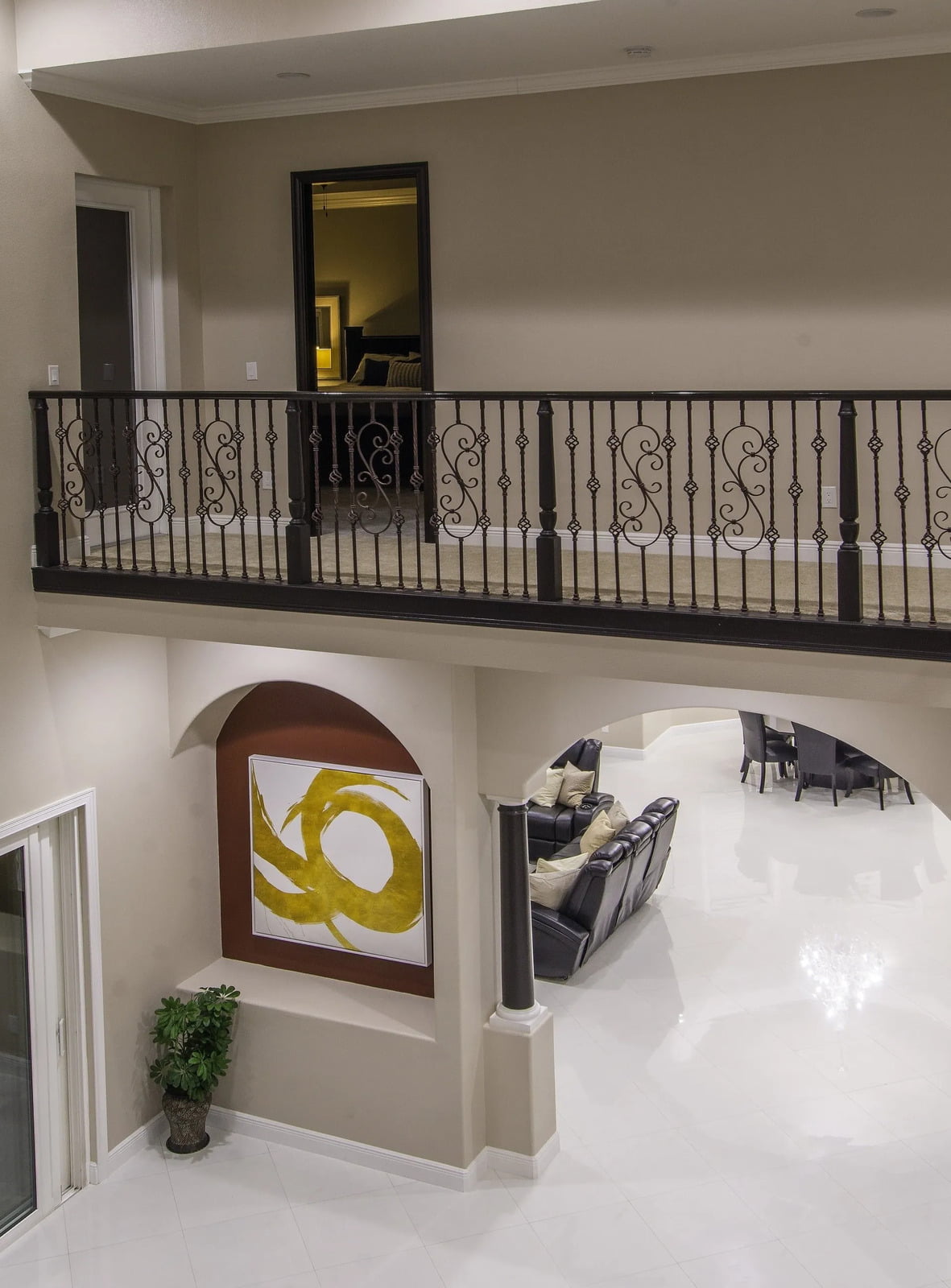 Upstairs walkway in Tampa transitional home
